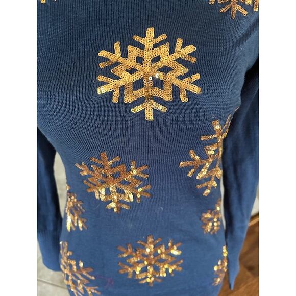 Tipsy Elves Golden Snowflake Sweater Dress, size XS NWOT - Picture 3 of 6